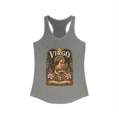 Virgo Zodiac Women's Racerback Tank – Ornate Maiden Artwork