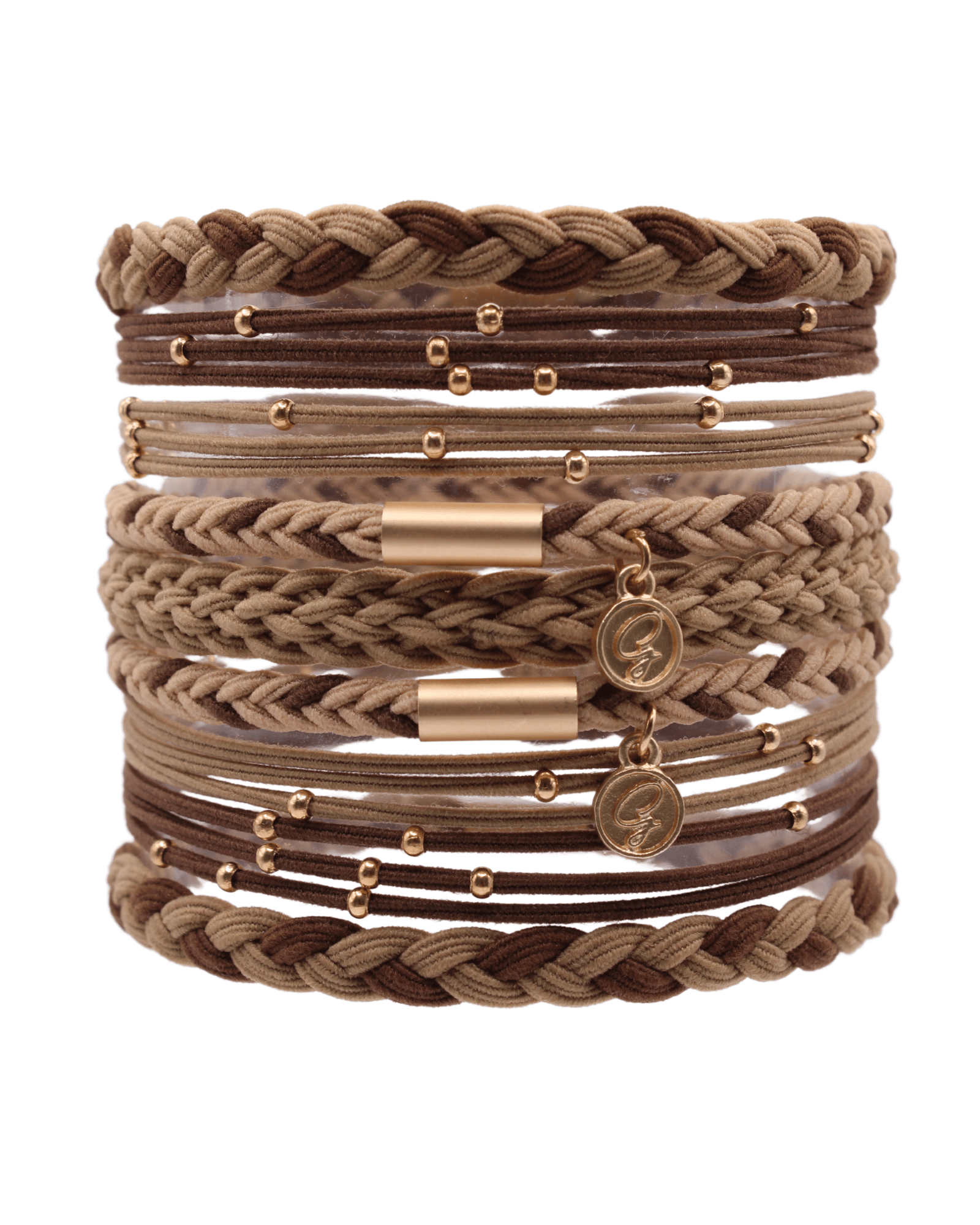 Wanderlust Hair Tie Bracelet Set - Waterproof No-Snag Elastic Stacks - Spirit Nest