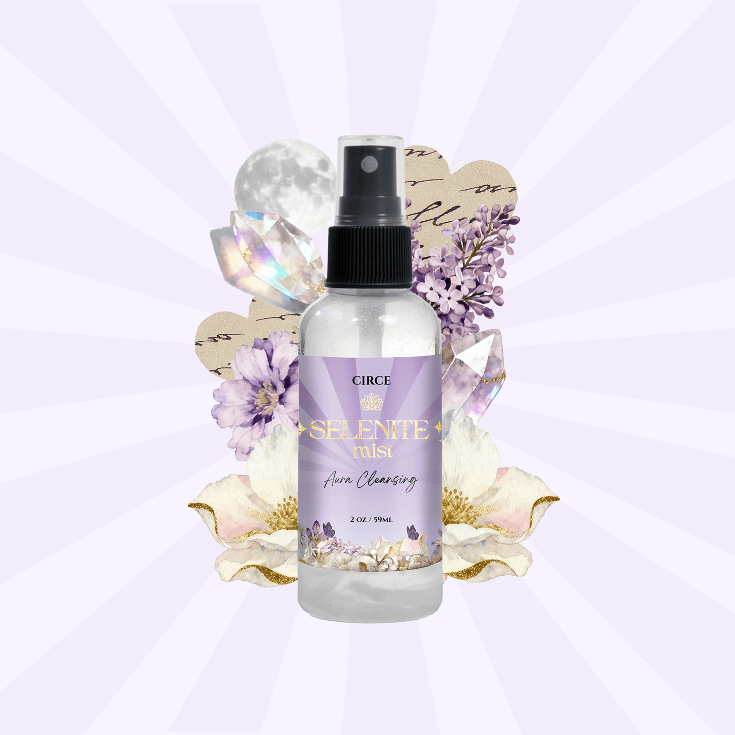 Selenite Aura Cleansing Mist - White Tea & Ginger Energy Spray