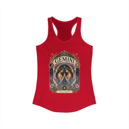 Gemini Zodiac Women's Racerback Tank – Ornate Twins Artwork