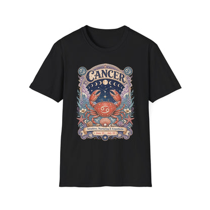 Cancer Zodiac Softstyle T-Shirt – Celestial Crab Artwork