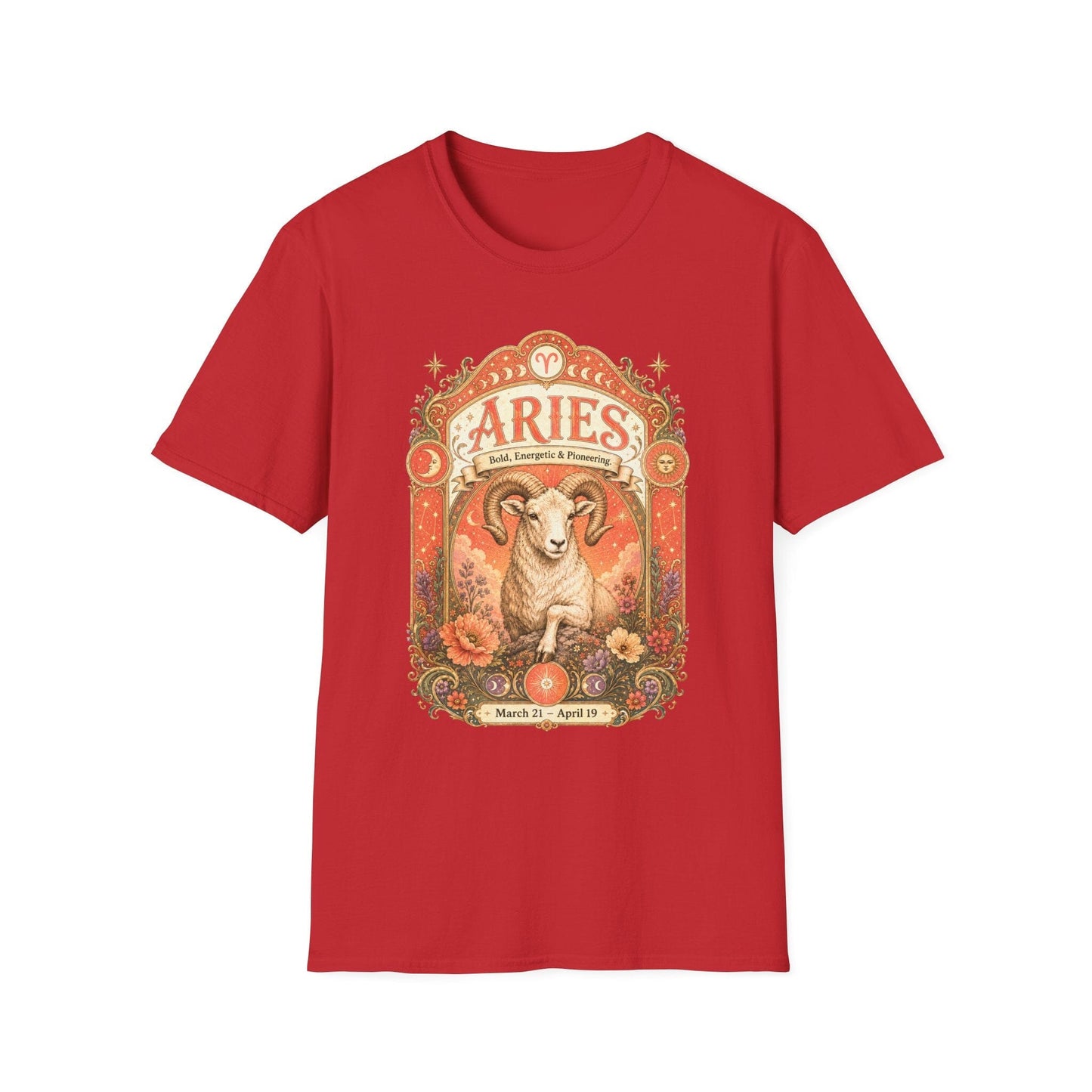 Aries Zodiac Softstyle T-Shirt – Celestial Ram Artwork