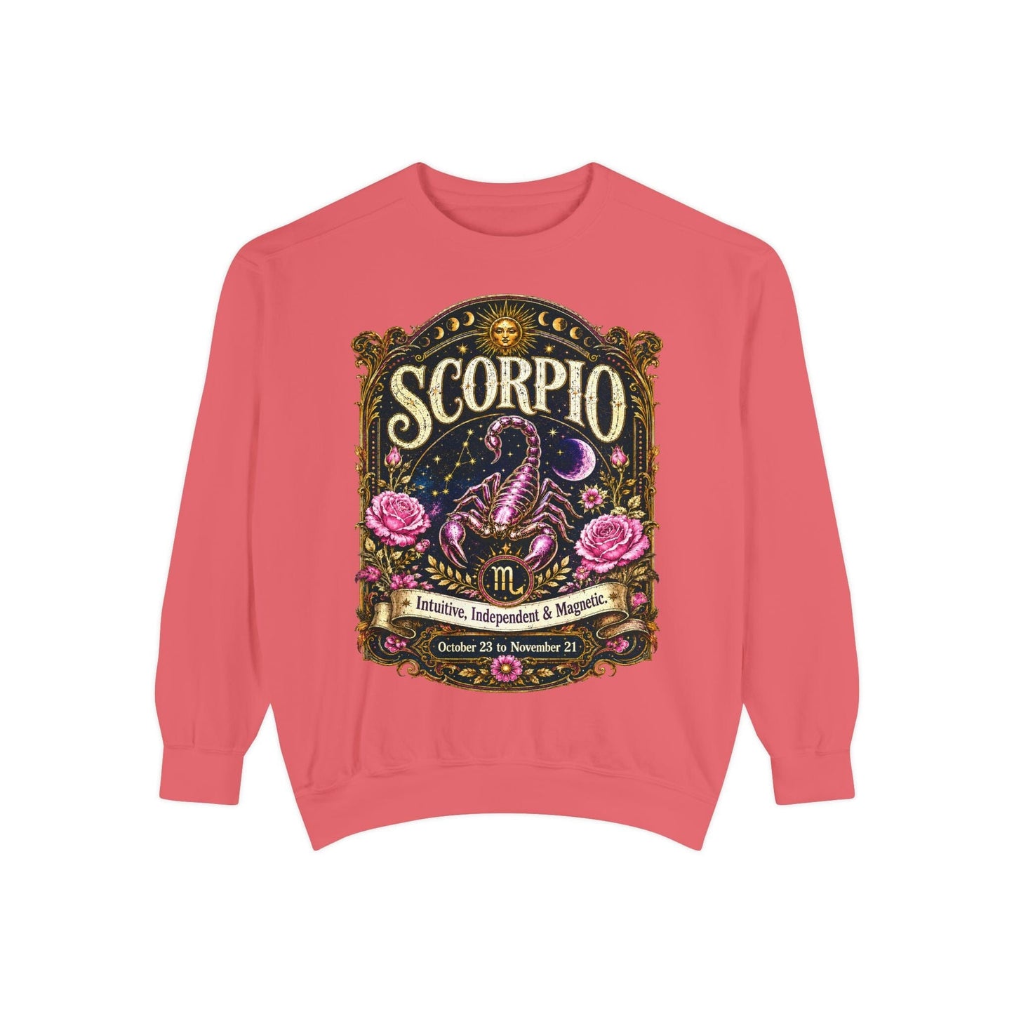 Scorpio Zodiac Garment-Dyed Sweatshirt – Mystic Scorpion Artwork