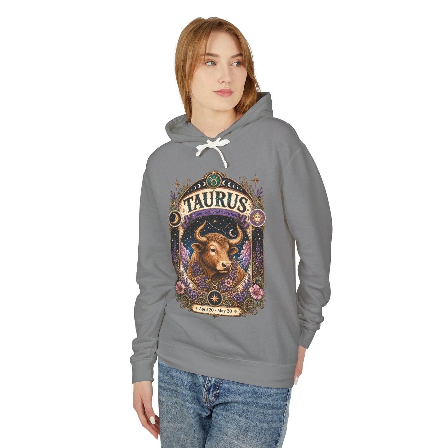 Taurus Zodiac Hooded Sweatshirt – Enchanted Bull Artwork