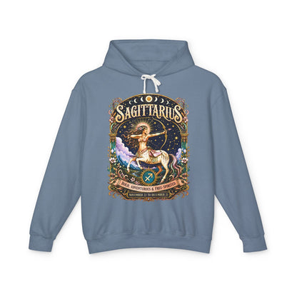 Sagittarius Zodiac Hooded Sweatshirt – Enchanted Archer Artwork