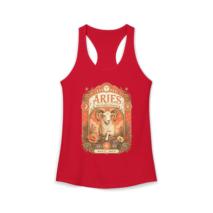 Aries Zodiac Women's Racerback Tank – Ornate Ram Artwork