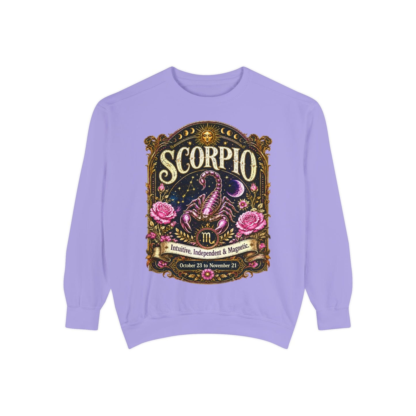 Scorpio Zodiac Garment-Dyed Sweatshirt – Mystic Scorpion Artwork