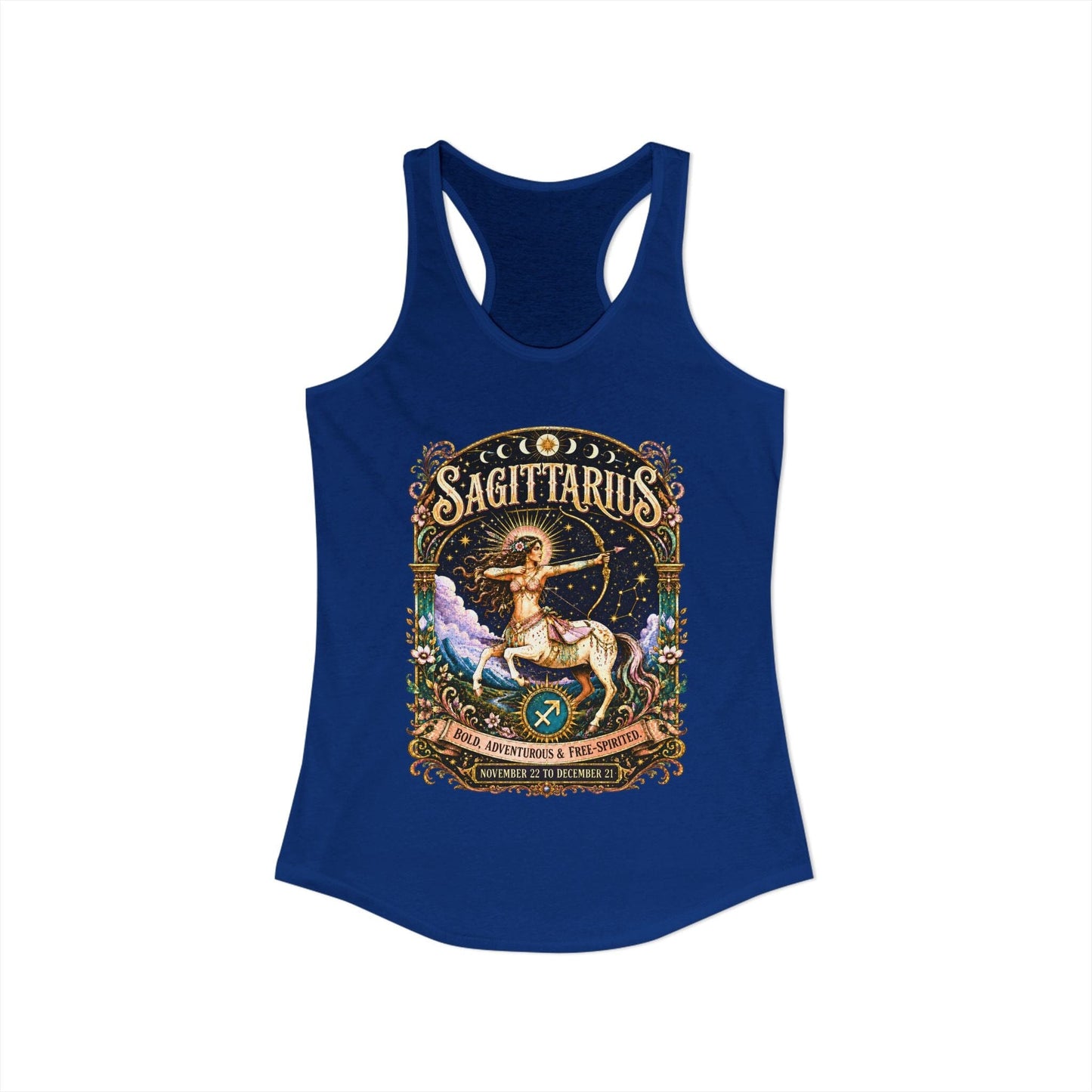 Sagittarius Zodiac Women's Racerback Tank – Ornate Archer Artwork