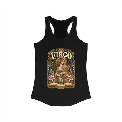 Virgo Zodiac Women's Racerback Tank – Ornate Maiden Artwork