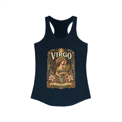 Virgo Zodiac Women's Racerback Tank – Ornate Maiden Artwork