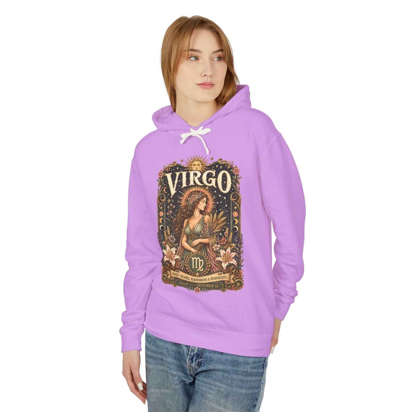 Virgo Zodiac Hooded Sweatshirt – Enchanted Maiden Artwork