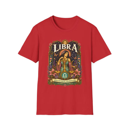 Libra Zodiac Softstyle T-Shirt – Celestial Scales Artwork