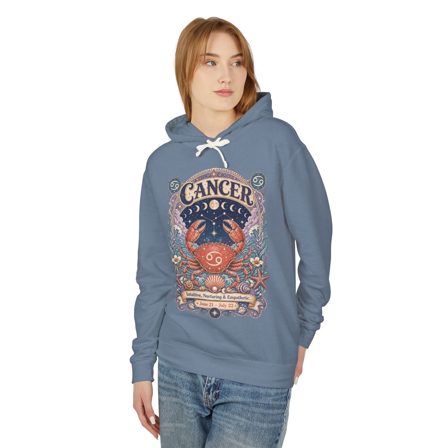 Cancer Zodiac Hooded Sweatshirt – Enchanted Crab Artwork