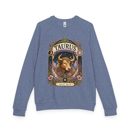 Taurus Zodiac Raglan Sweatshirt – Ethereal Bull Artwork