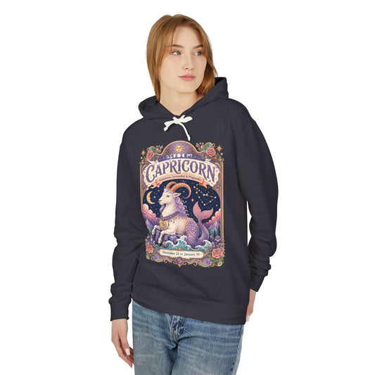 Capricorn Zodiac Hooded Sweatshirt – Enchanted Sea Goat Artwork