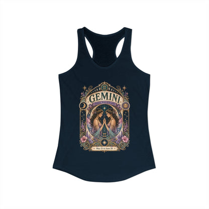 Gemini Zodiac Women's Racerback Tank – Ornate Twins Artwork