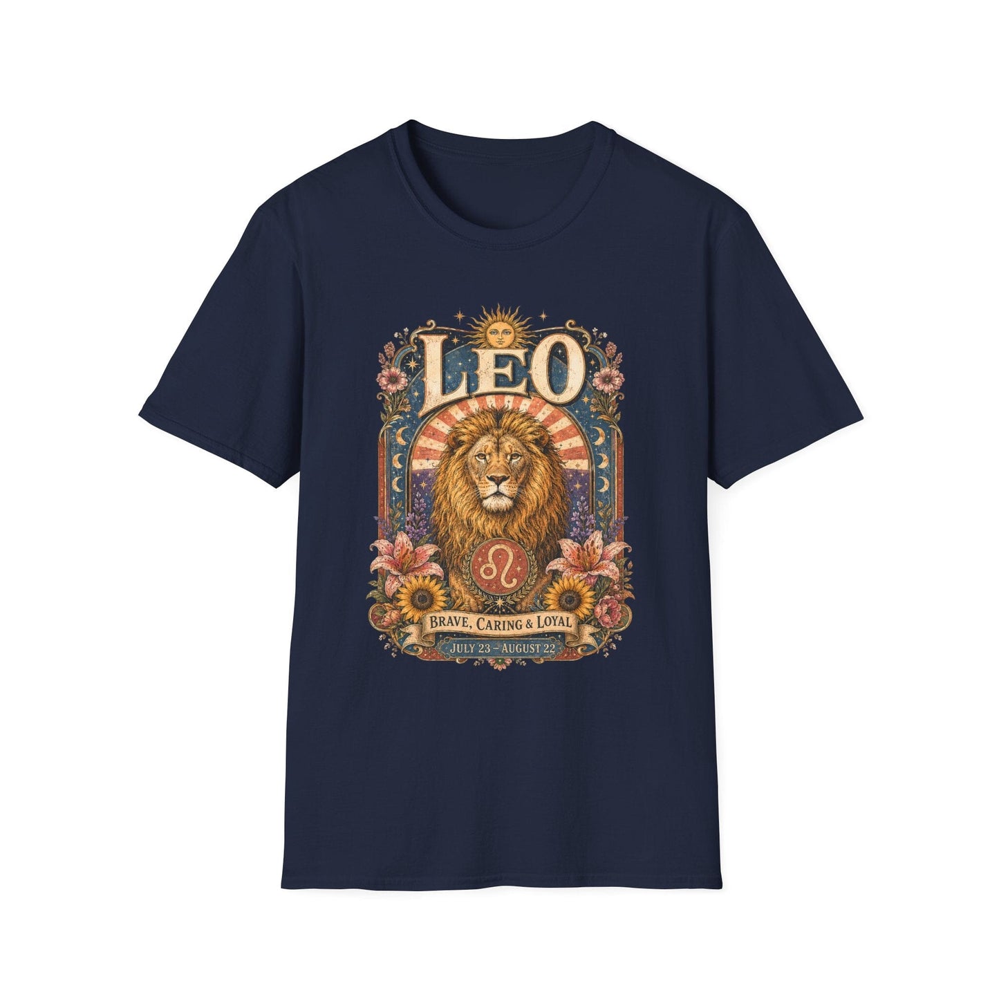 Leo Zodiac Softstyle T-Shirt – Celestial Lion Artwork