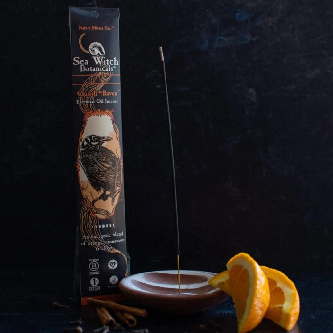 All-Natural Incense: Quoth the Raven - with Orange, Cinnamon, Clove Essential Oils