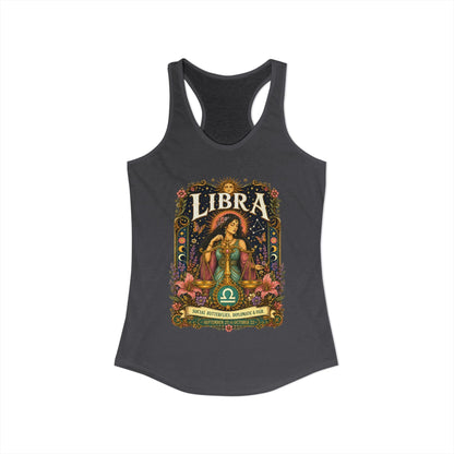 Libra Zodiac Women's Racerback Tank – Ornate Scales Artwork