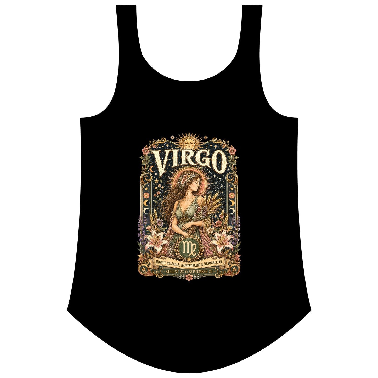 Virgo Zodiac Women's Festival Tank Top – Vintage Maiden Astrology Tank