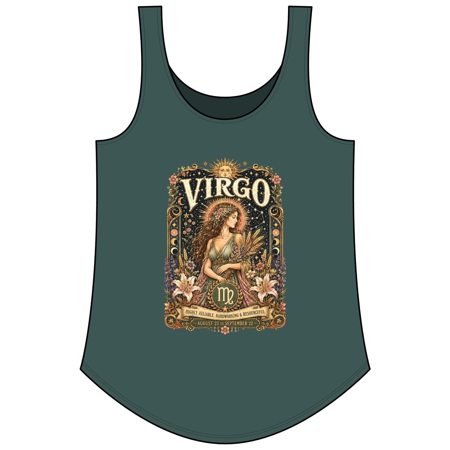 Virgo Zodiac Women's Festival Tank Top – Vintage Maiden Astrology Tank