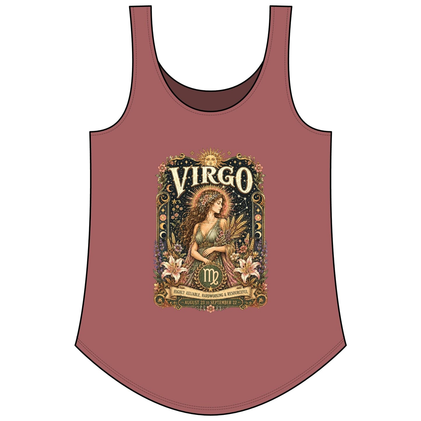 Virgo Zodiac Women's Festival Tank Top – Vintage Maiden Astrology Tank