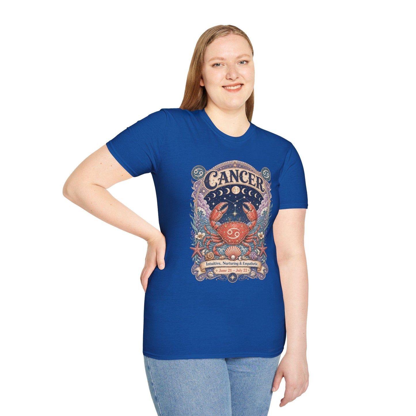 Cancer Zodiac Softstyle T-Shirt – Celestial Crab Artwork