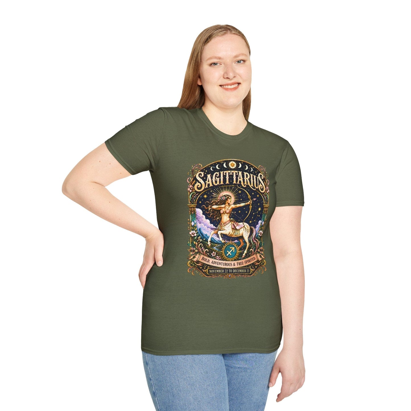 Sagittarius Zodiac Softstyle T-Shirt – Celestial Archer Artwork