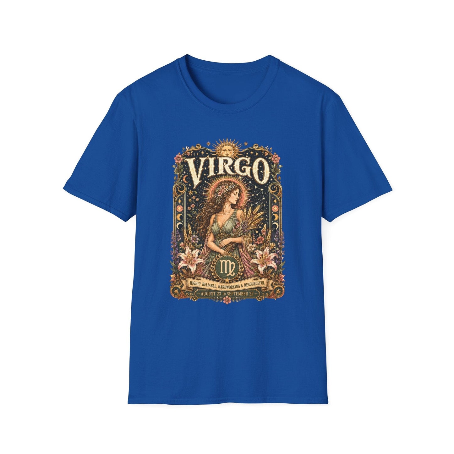 Virgo Zodiac Softstyle T-Shirt – Celestial Maiden Artwork