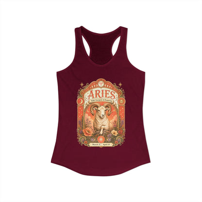 Aries Zodiac Women's Racerback Tank – Ornate Ram Artwork