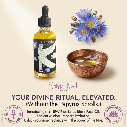 Blue Lotus Ritual Face Oil | Sacred Egyptian Elixir for Glow, Deep Calm & Spiritual Awakening 🩵🌿
