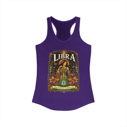 Libra Zodiac Women's Racerback Tank – Ornate Scales Artwork