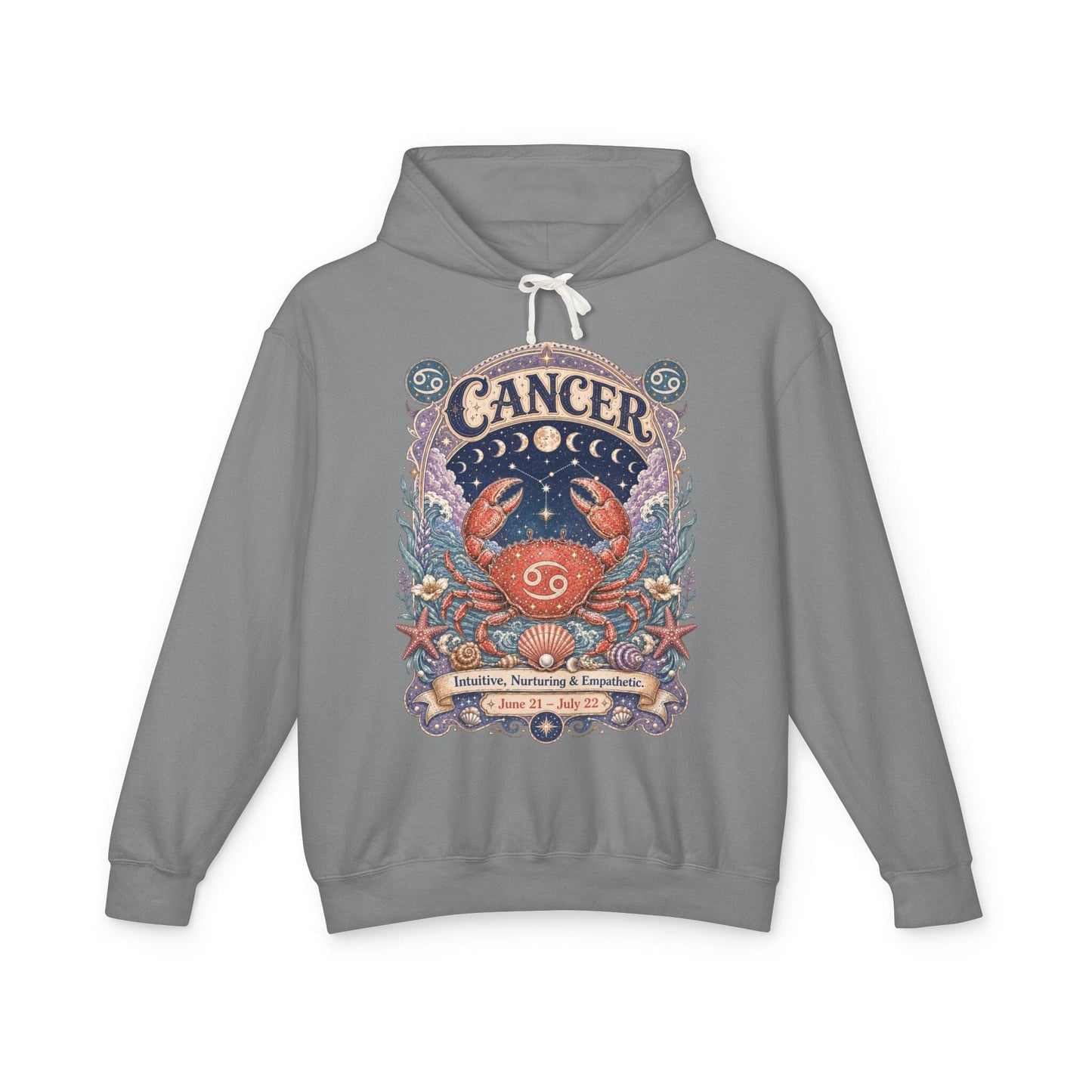 Cancer Zodiac Hooded Sweatshirt – Enchanted Crab Artwork