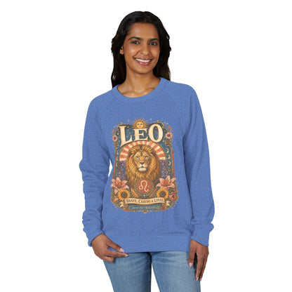 Leo Zodiac Raglan Sweatshirt – Ethereal Lion Artwork