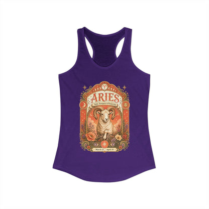 Aries Zodiac Women's Racerback Tank – Ornate Ram Artwork