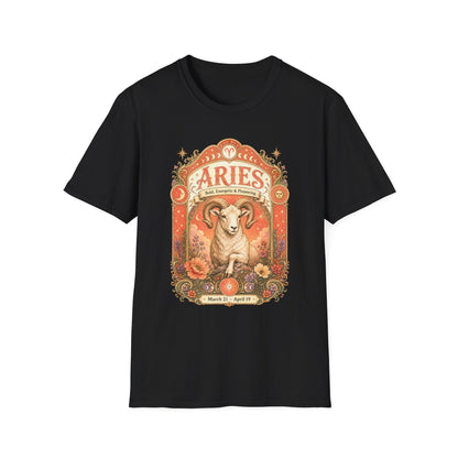 Aries Zodiac Softstyle T-Shirt – Celestial Ram Artwork