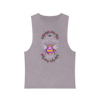 Blessed & Busy Bee - Unisex Stonewash Tank Top