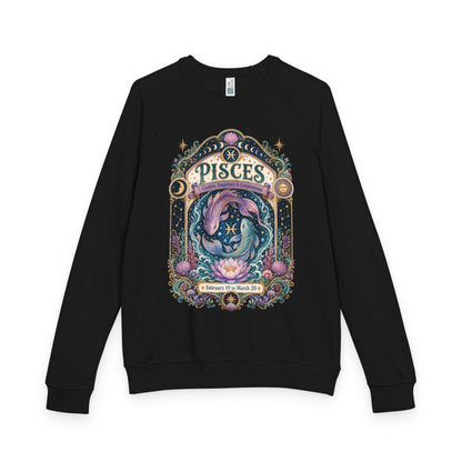 Pisces Zodiac Raglan Sweatshirt – Ethereal Fish Artwork