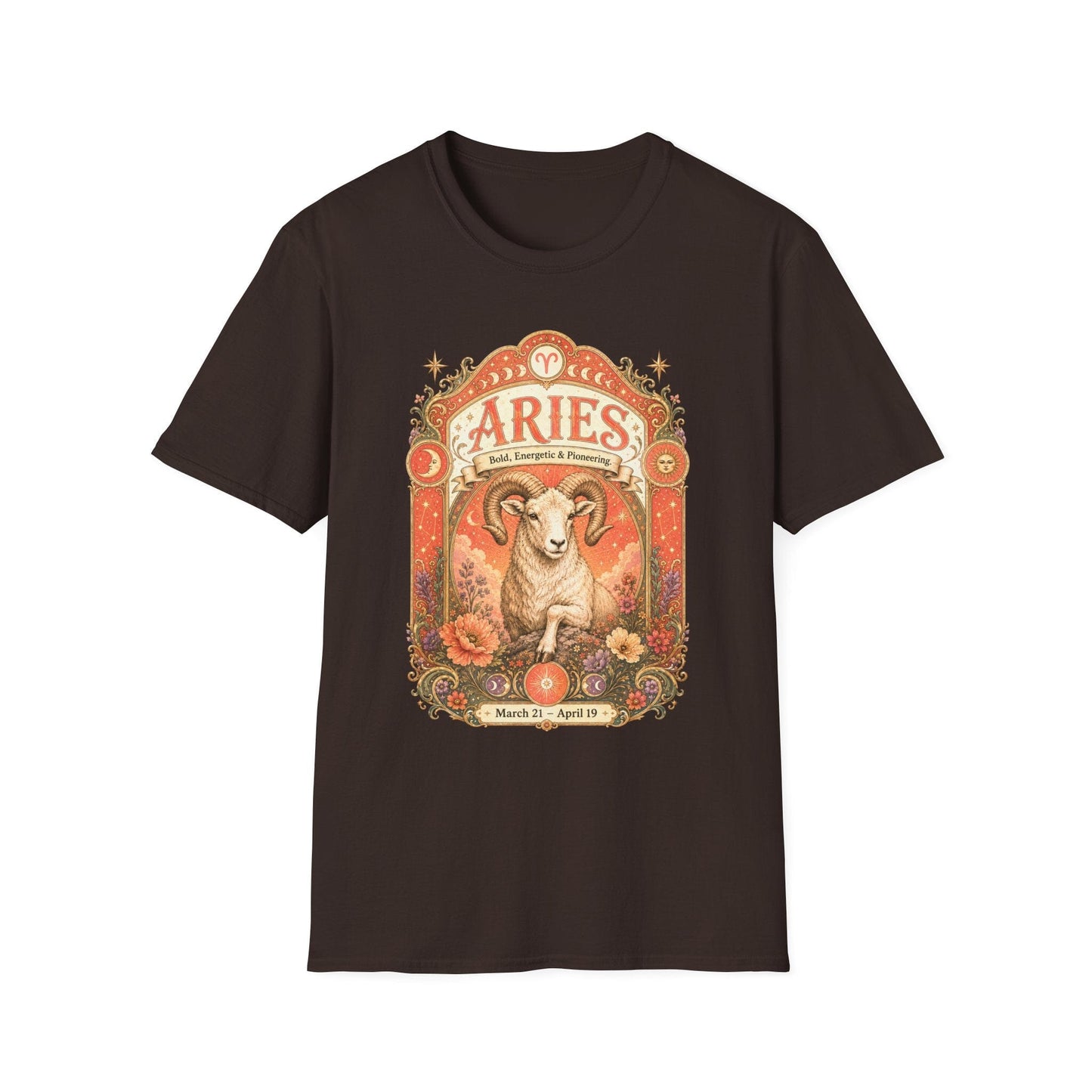 Aries Zodiac Softstyle T-Shirt – Celestial Ram Artwork