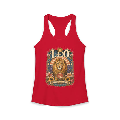 Leo Zodiac Women's Racerback Tank – Ornate Lion Artwork