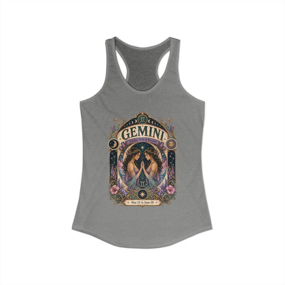 Gemini Zodiac Women's Racerback Tank – Ornate Twins Artwork