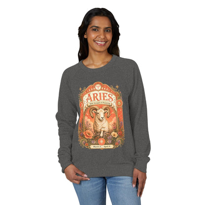 Aries Zodiac Raglan Sweatshirt – Ethereal Ram Artwork