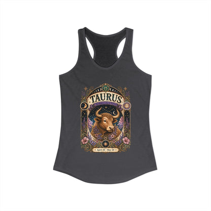 Taurus Zodiac Women's Racerback Tank – Ornate Bull Artwork