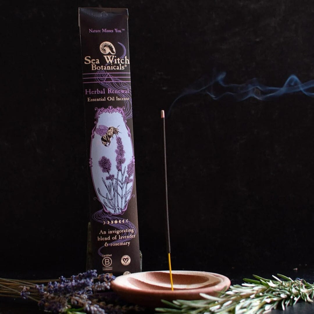 All-Natural Incense: Herbal Renewal - with Lavender & Rosemary Essential Oil