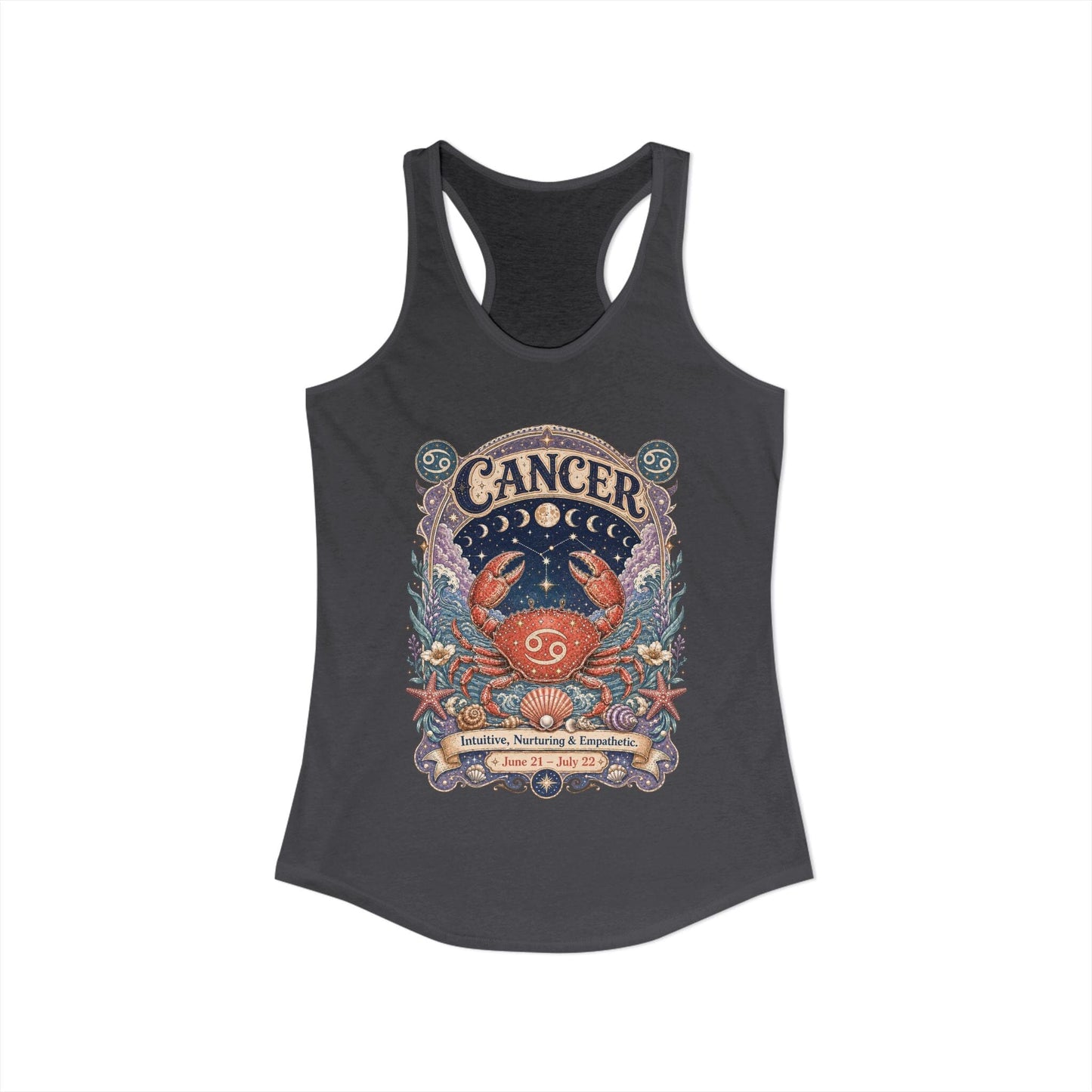 Cancer Zodiac Women's Racerback Tank – Ornate Crab Artwork