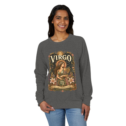 Virgo Zodiac Raglan Sweatshirt – Ethereal Maiden Artwork