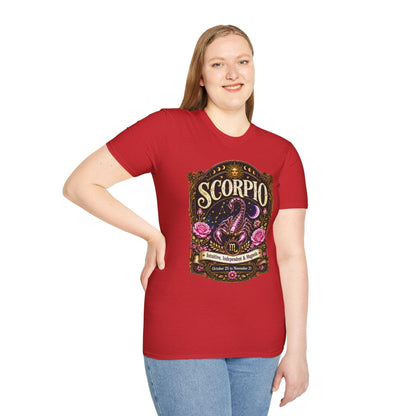 Scorpio Zodiac Softstyle T-Shirt – Celestial Scorpion Artwork