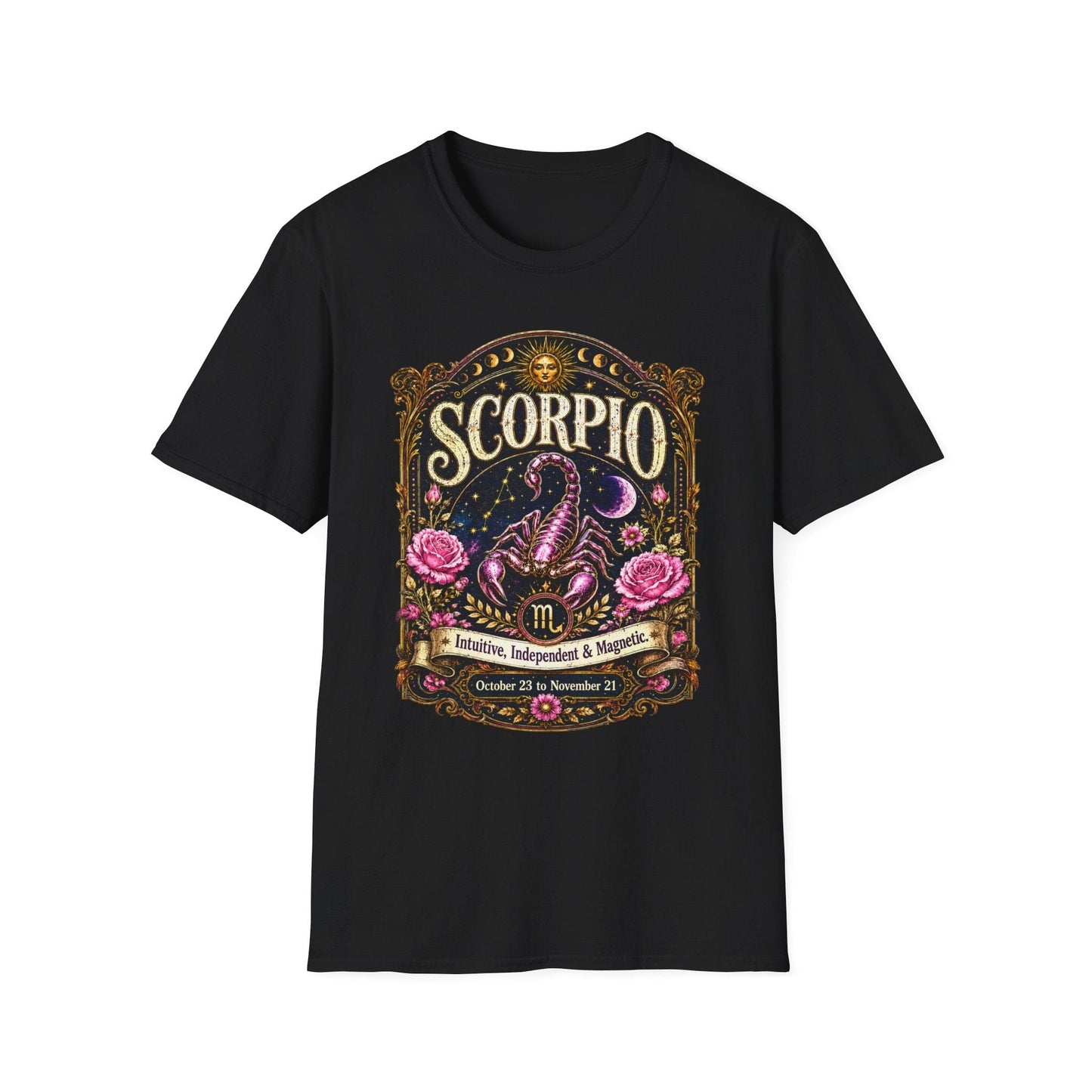 Scorpio Zodiac Softstyle T-Shirt – Celestial Scorpion Artwork