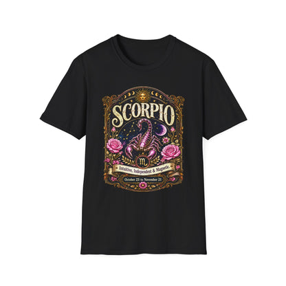 Scorpio Zodiac Softstyle T-Shirt – Celestial Scorpion Artwork