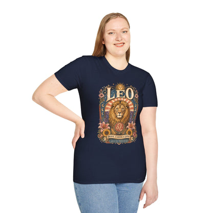 Leo Zodiac Softstyle T-Shirt – Celestial Lion Artwork